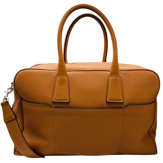 Aviteur Tan / Walnut Cristallo Nubuck Leather Weekend Weekender Bag with Palladium Hardware