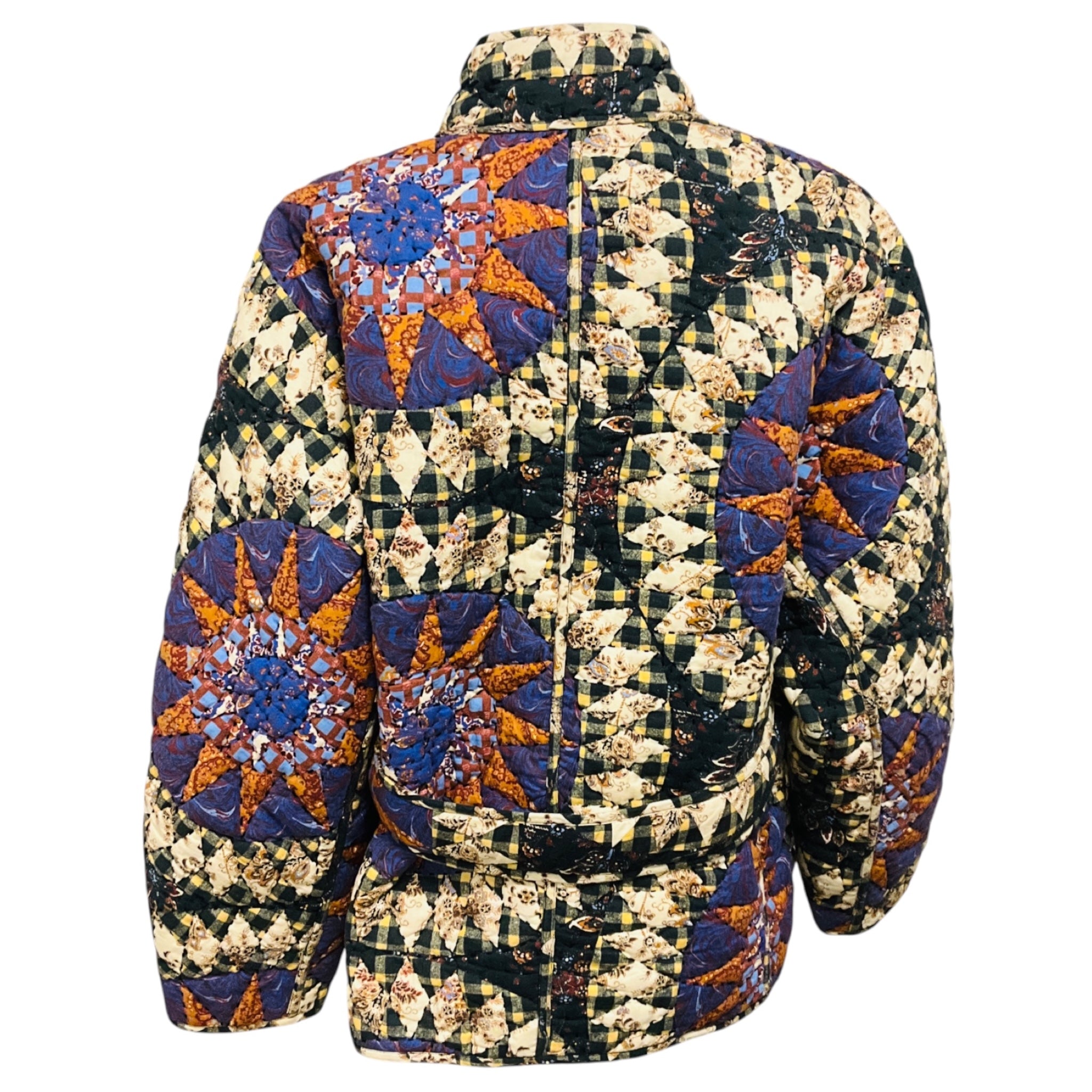Ulla Johnson Purple Multi Paige Patchwork Quilted Printed Cotton Jacket