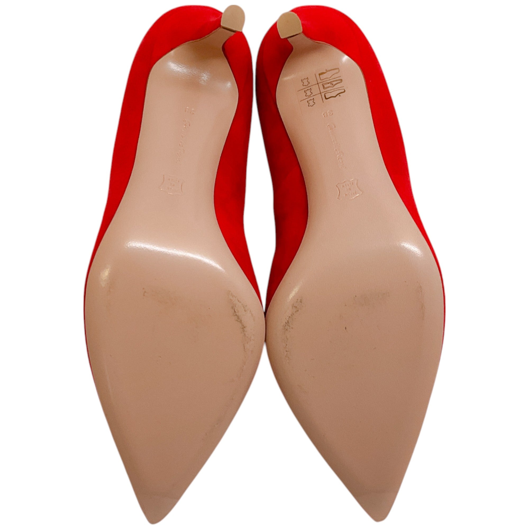 Gianvito Rossi Tabasco Red Suede Ellipsis 85 Pumps