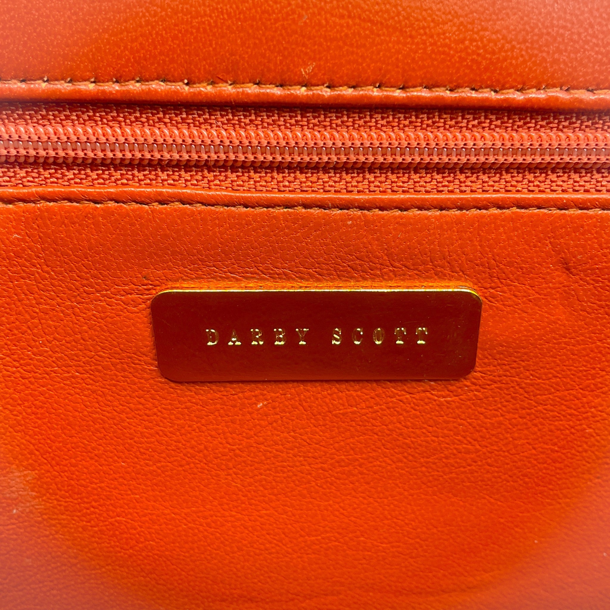 Darby Scott Orange Lizard Necklace Bag