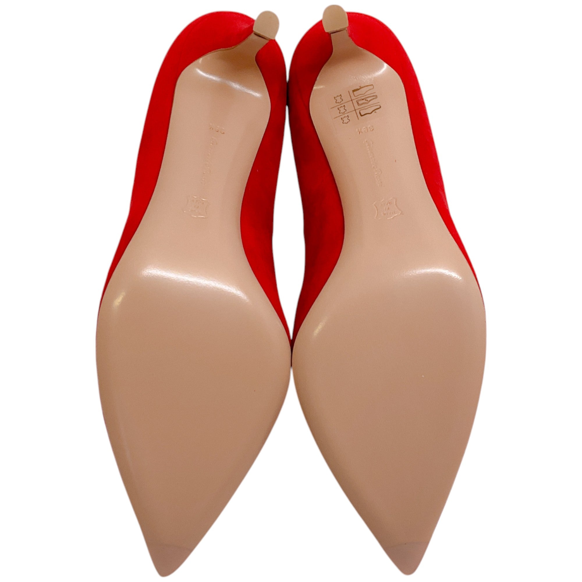 Gianvito Rossi Tabasco Red Suede Ellipsis 85 Pumps