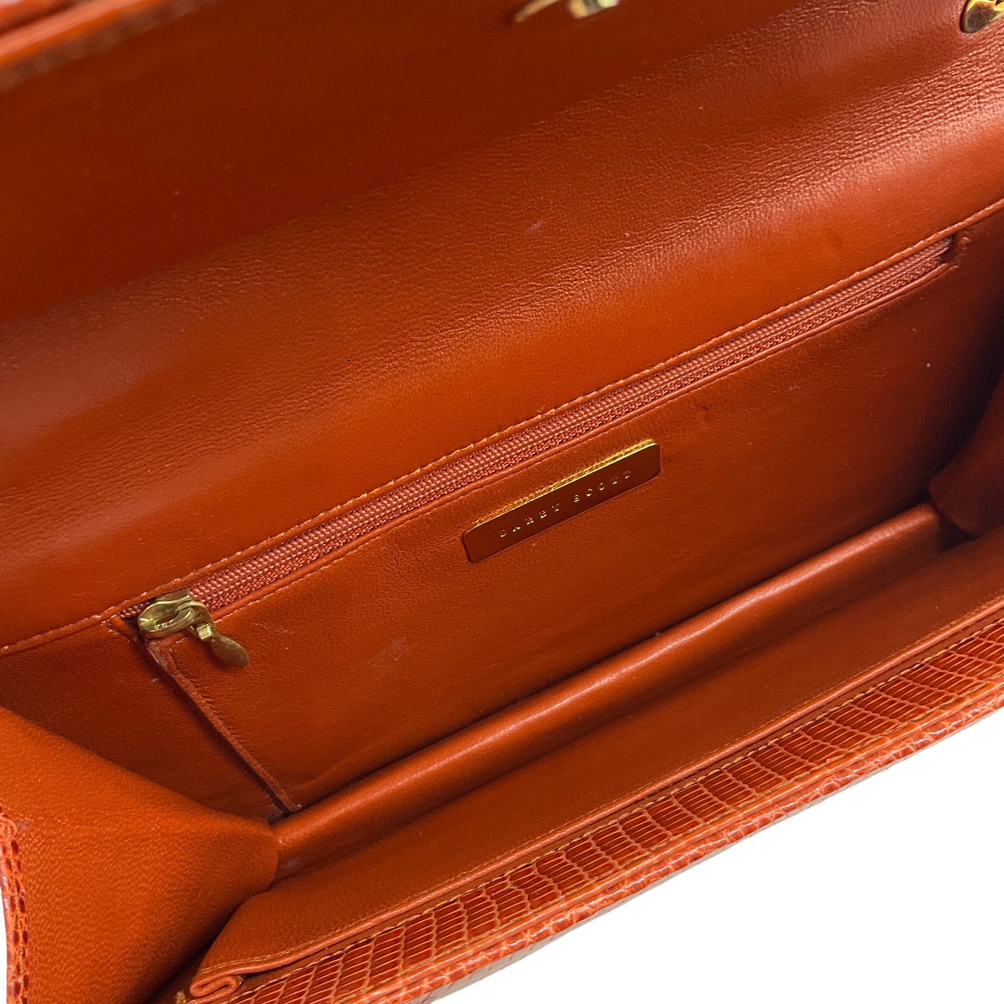 Darby Scott Orange Lizard Necklace Bag