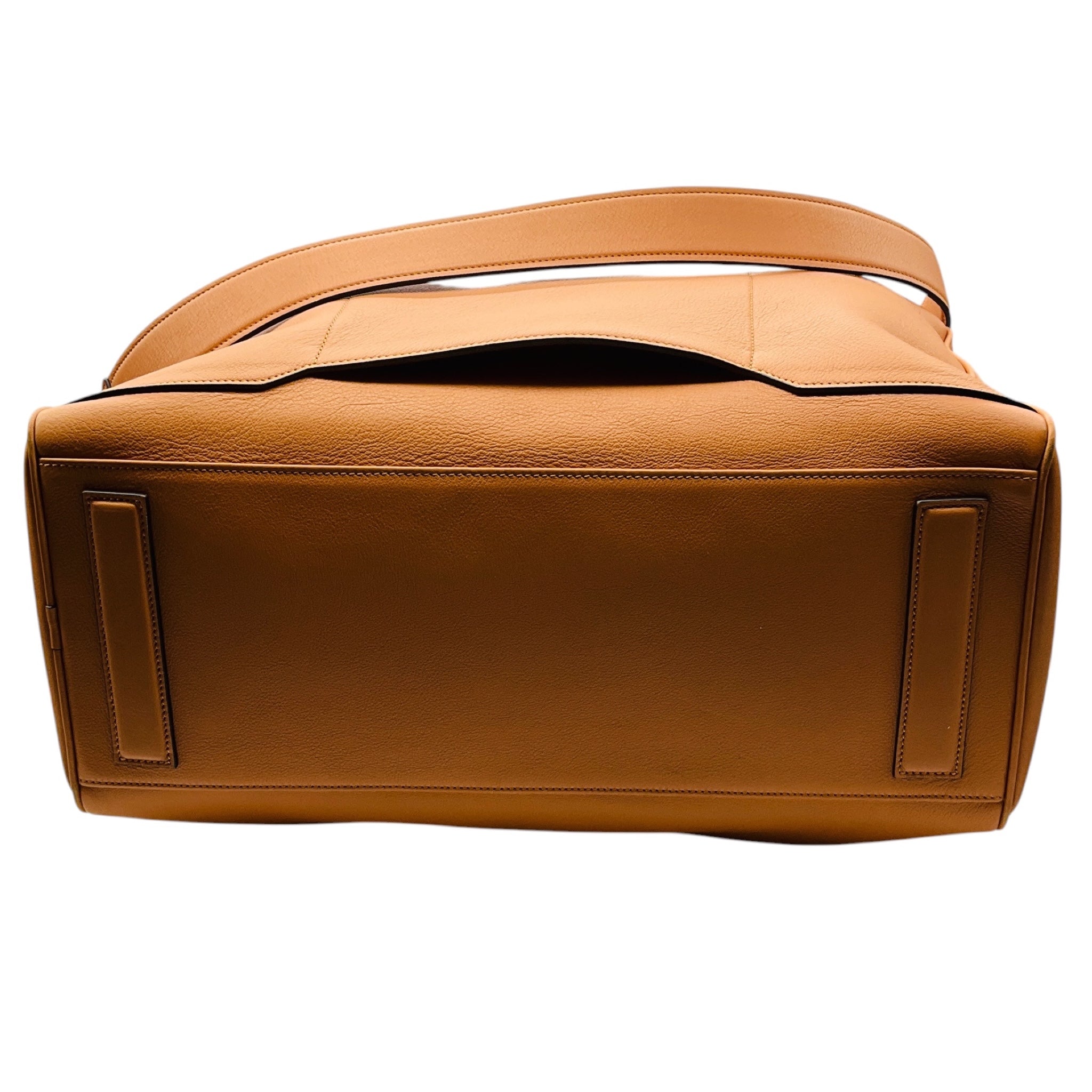 Aviteur Tan / Walnut Cristallo Nubuck Leather Weekend Weekender Bag with Palladium Hardware