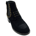 Load image into Gallery viewer, Chanel Black Tweed Chelsea Boots with Gold Chain Detail

