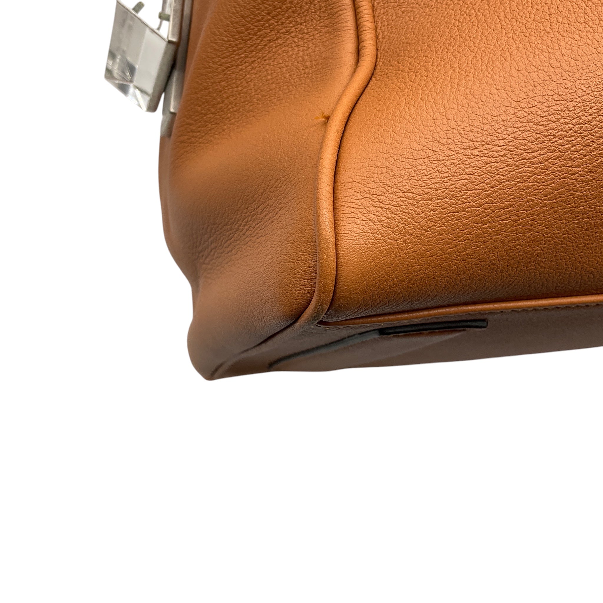 Aviteur Tan / Walnut Cristallo Nubuck Leather Weekend Weekender Bag with Palladium Hardware