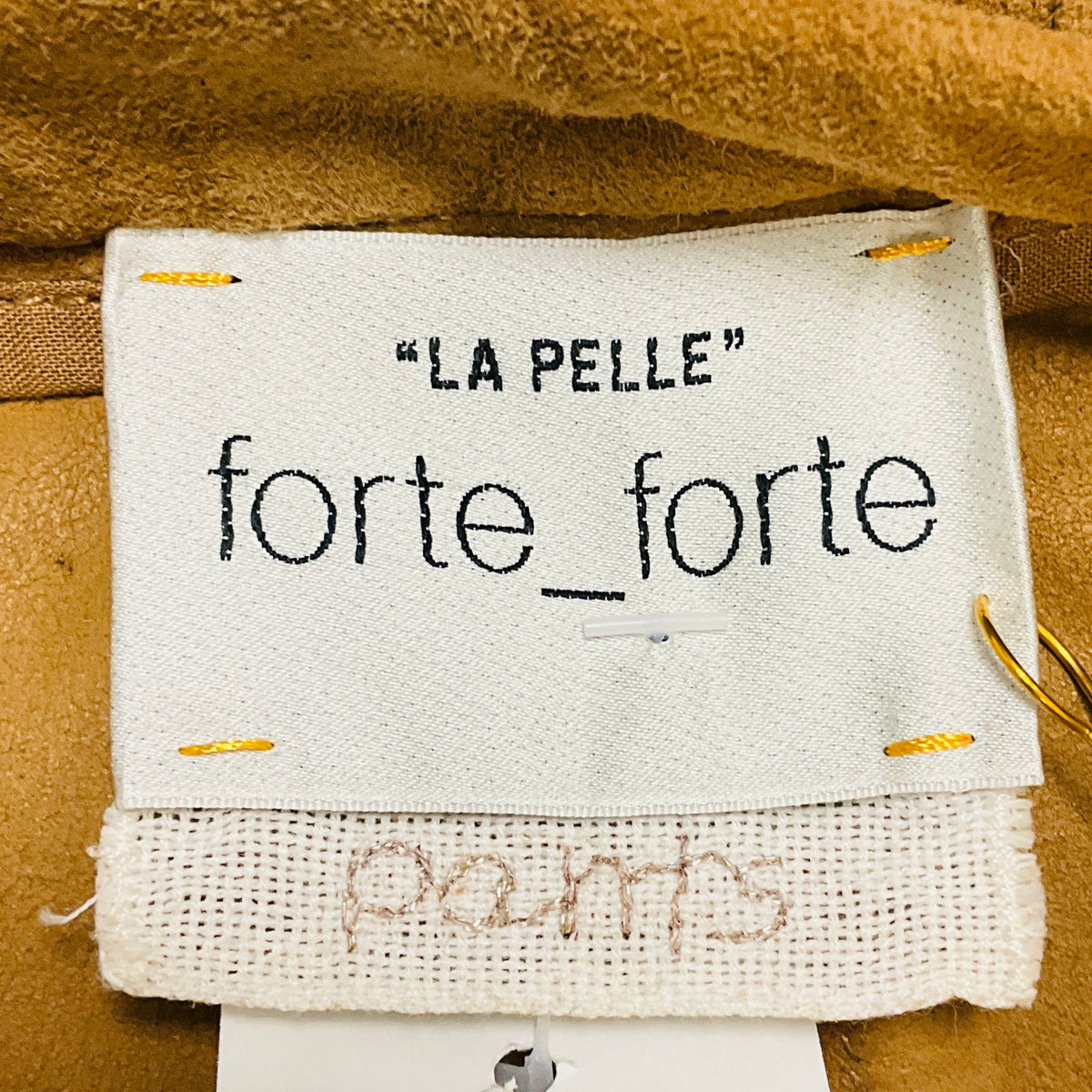 forte_forte Tan Noce La Pelle High Waist Suede Pants