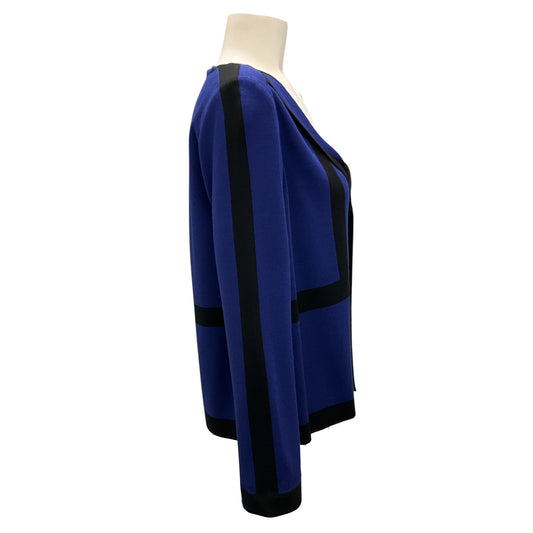 St. John Indigo / Black Wool and Viscose Knit Jacket