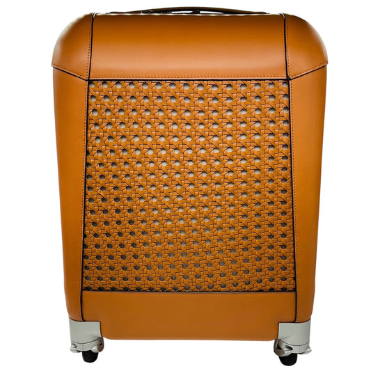 Aviteur Tan / Walnut Calfskin Leather Carry-on 19 Luggage with Blue Neoprene Protective Cover