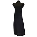 Load image into Gallery viewer, Gauchere Black Sheer Raw Edge Long Crepe Dress
