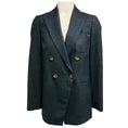 Load image into Gallery viewer, Brunello Cucinelli Charcoal Grey Double Breasted Wool Blazer Jacket with Monili
