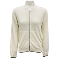 Load image into Gallery viewer, Chanel Ecru Zip Up Cashmere Knit Cardigan with Lion Head and CC Logo Embroidery
