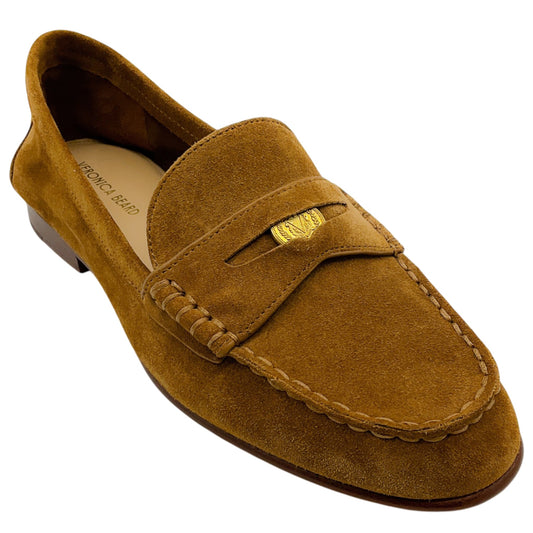 Veronica Beard Hazelwood Brown Suede Penny Loafers
