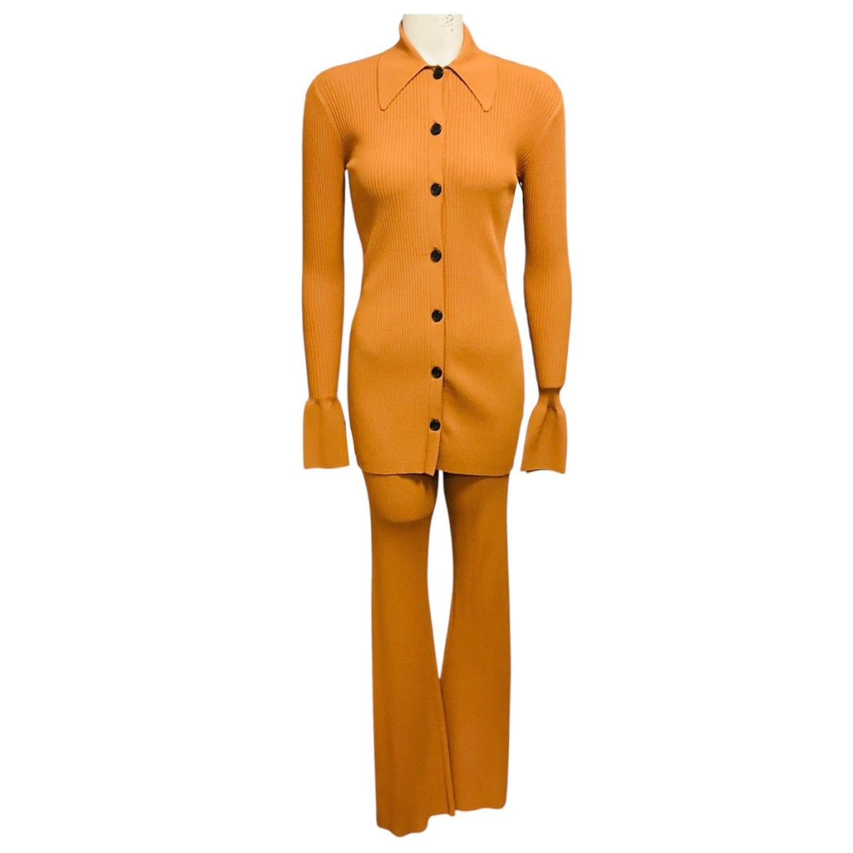 A.L.C. Light Brown Viscose Knit Eleanor Cardigan and Logan Pant
