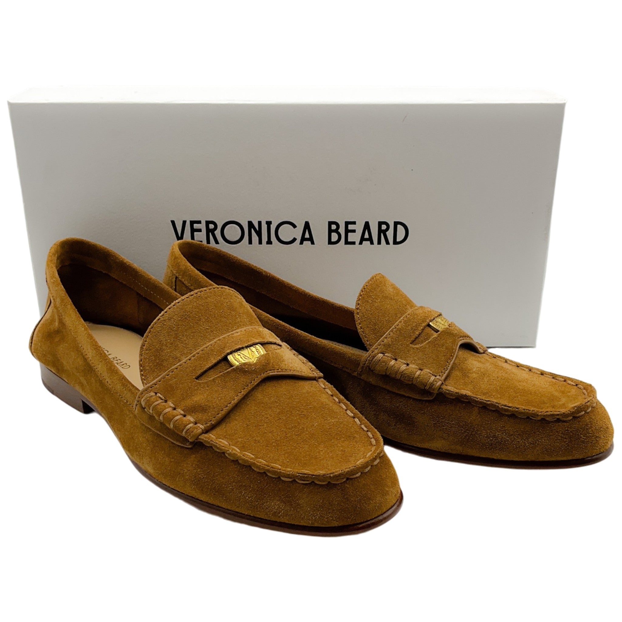 Veronica Beard Hazelwood Brown Suede Penny Loafers