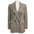 Load image into Gallery viewer, Brunello Cucinelli Brown / Grey Wool Plaid Double Breasted Blazer Jacket with Monili
