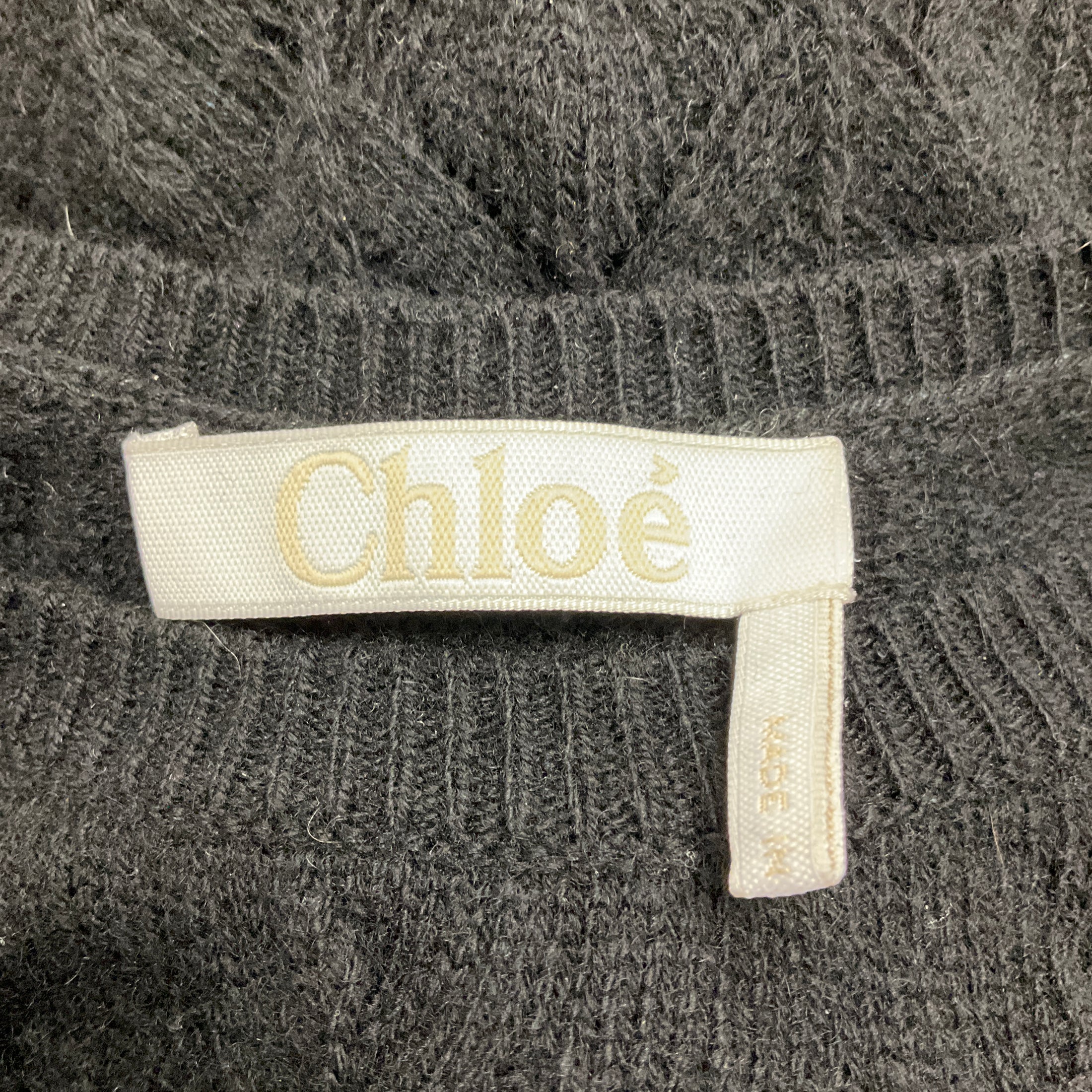 Chloe Black Sleeveless Open Knit Cashmere Maxi Dress