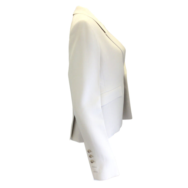Rick Owens Oyster Grey One-Button Wool Crepe Blazer / Jacket
