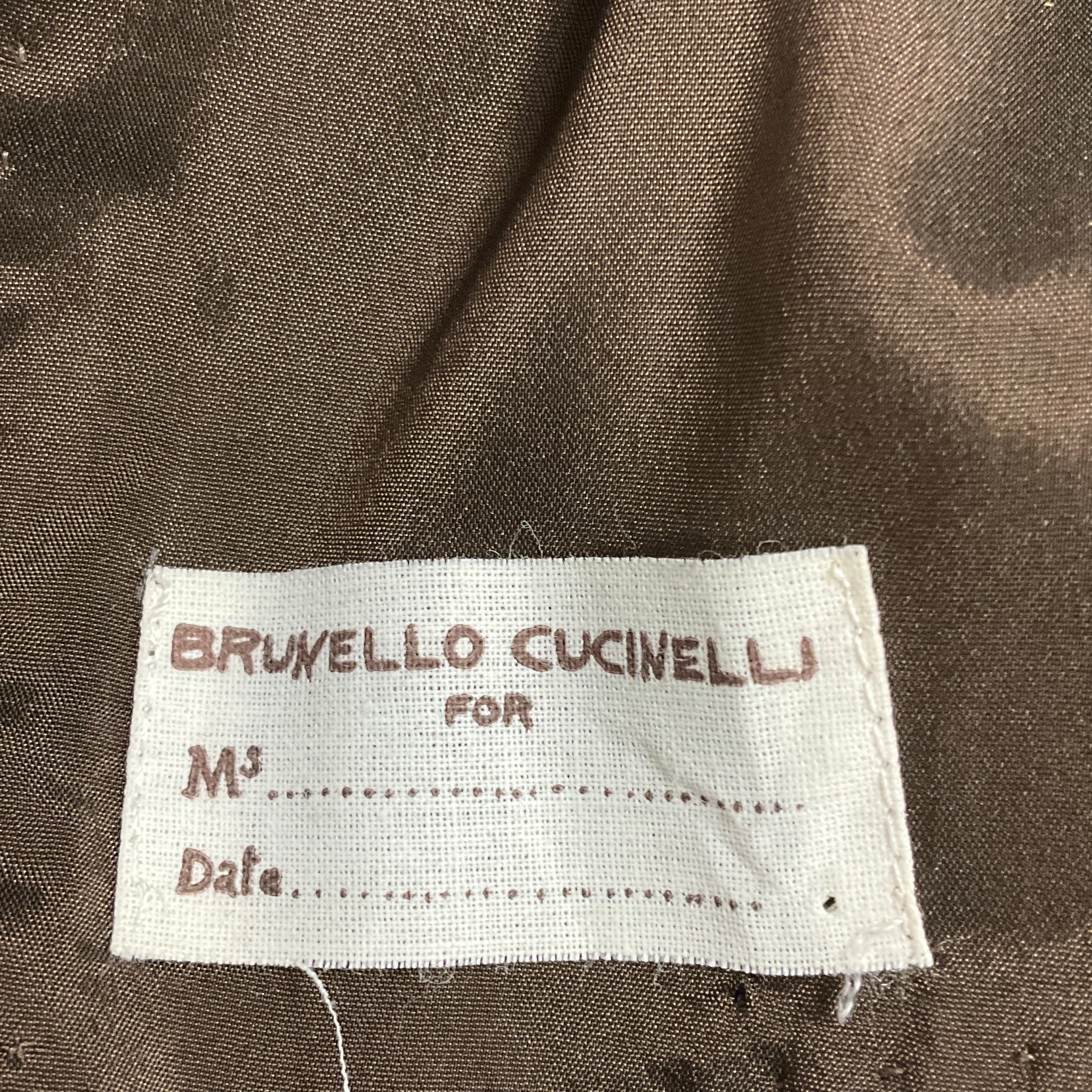 Brunello Cucinelli Beige / Brown Herringbone Cotton Blazer Jacket