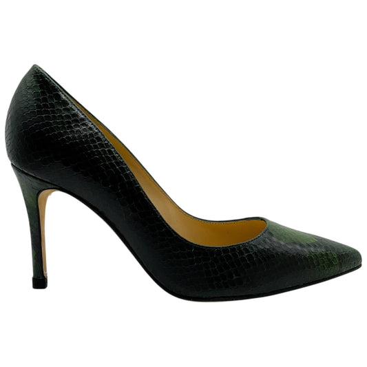L'Agence Winter Moss Leather Snake Embossed Eloise Pumps