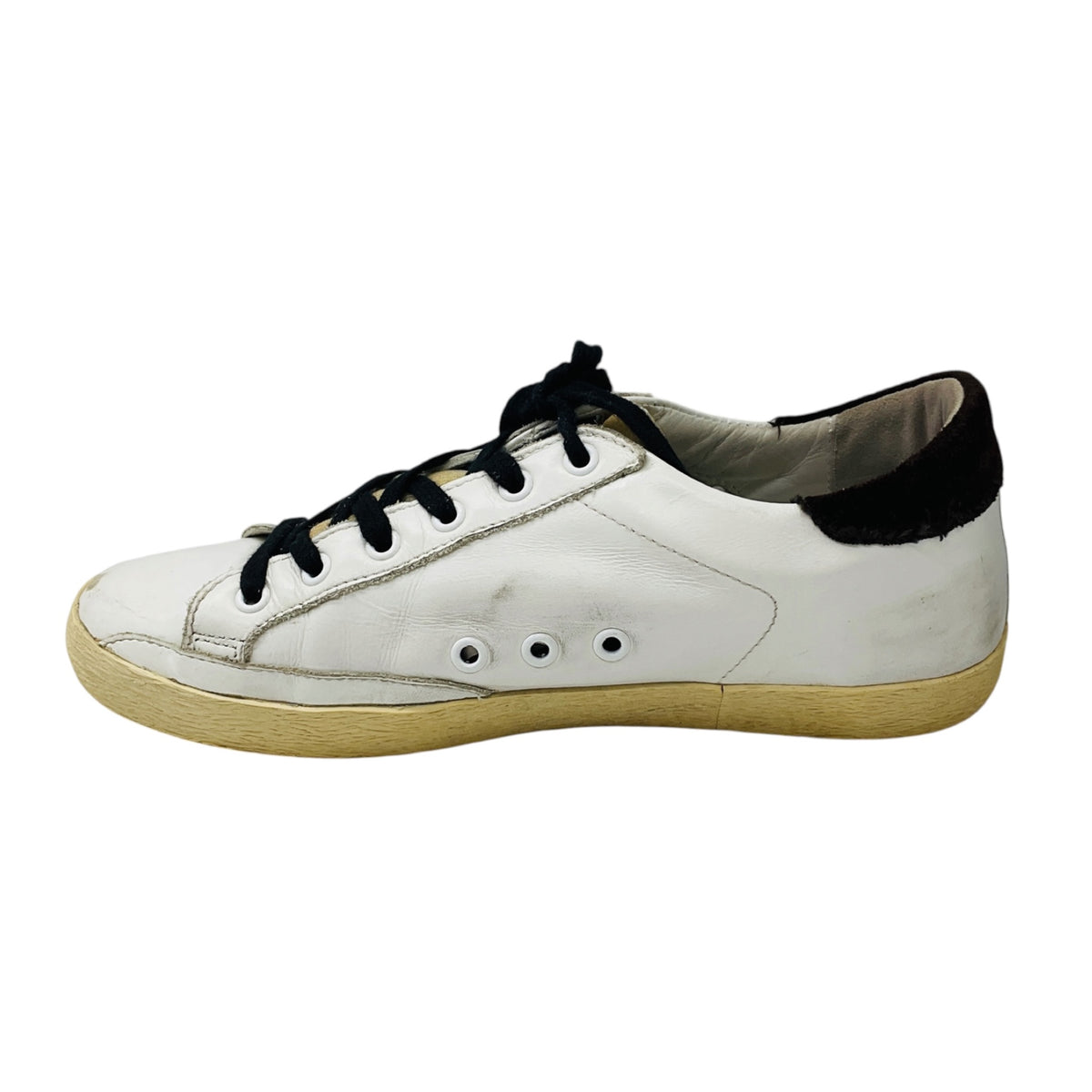 Golden Goose Deluxe Brand White / Blue Leather Low Top Superstar Sneakers