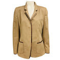 Load image into Gallery viewer, Brunello Cucinelli Beige / Brown Herringbone Cotton Blazer Jacket
