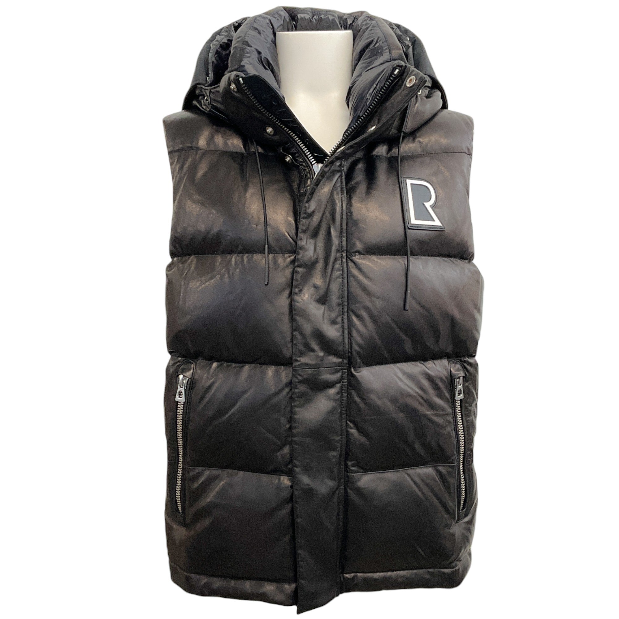 Rudsak Black Leather Ren X Down Puffer Vest
