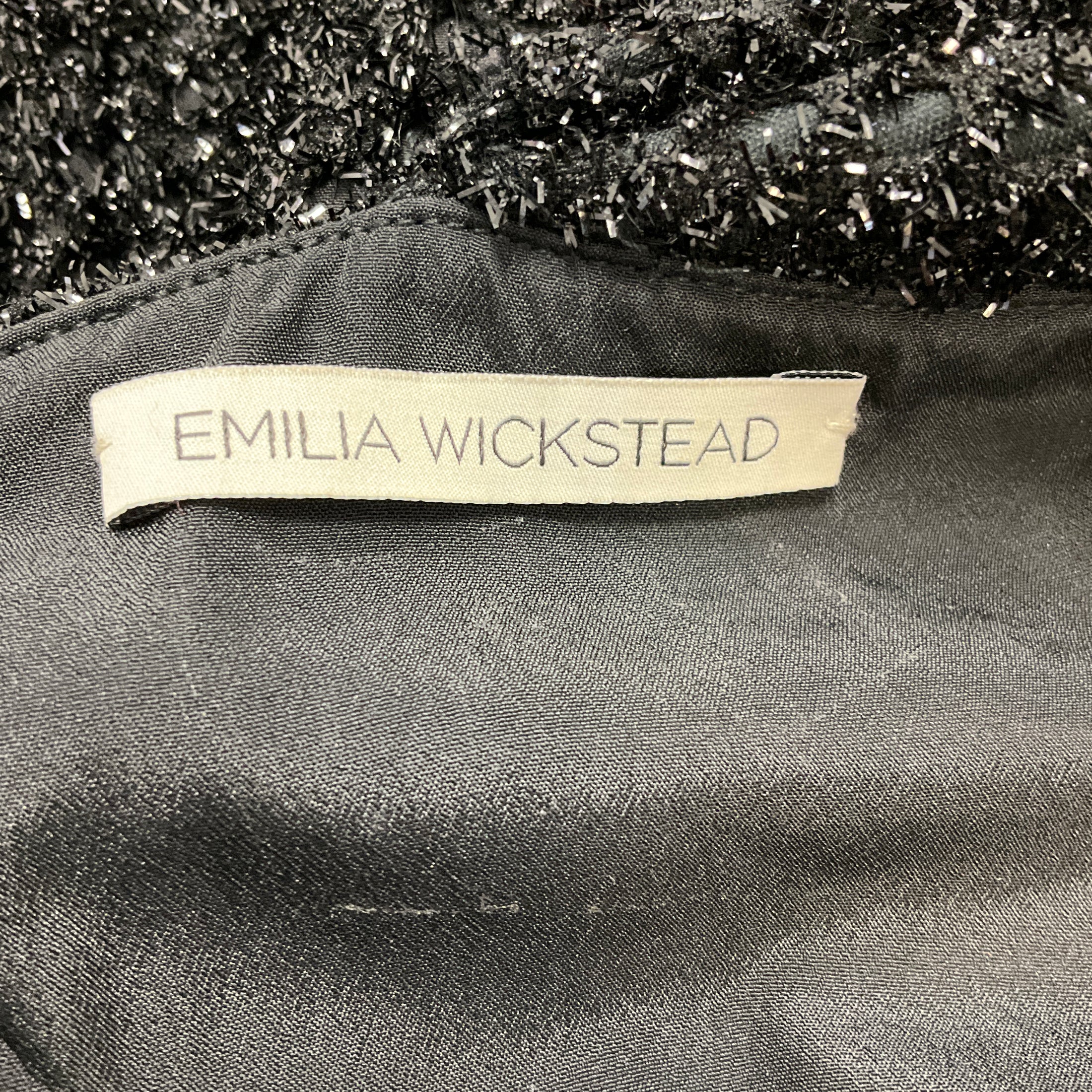 Emilia Wickstead Black Aden Metallic Open Knit Jumpsuit