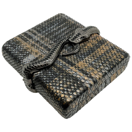 John Hardy Black Multi Snake Wrapped Clutch