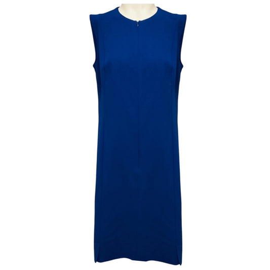 Akris Enzian Blue Sleeveless Wool Sheath Dress