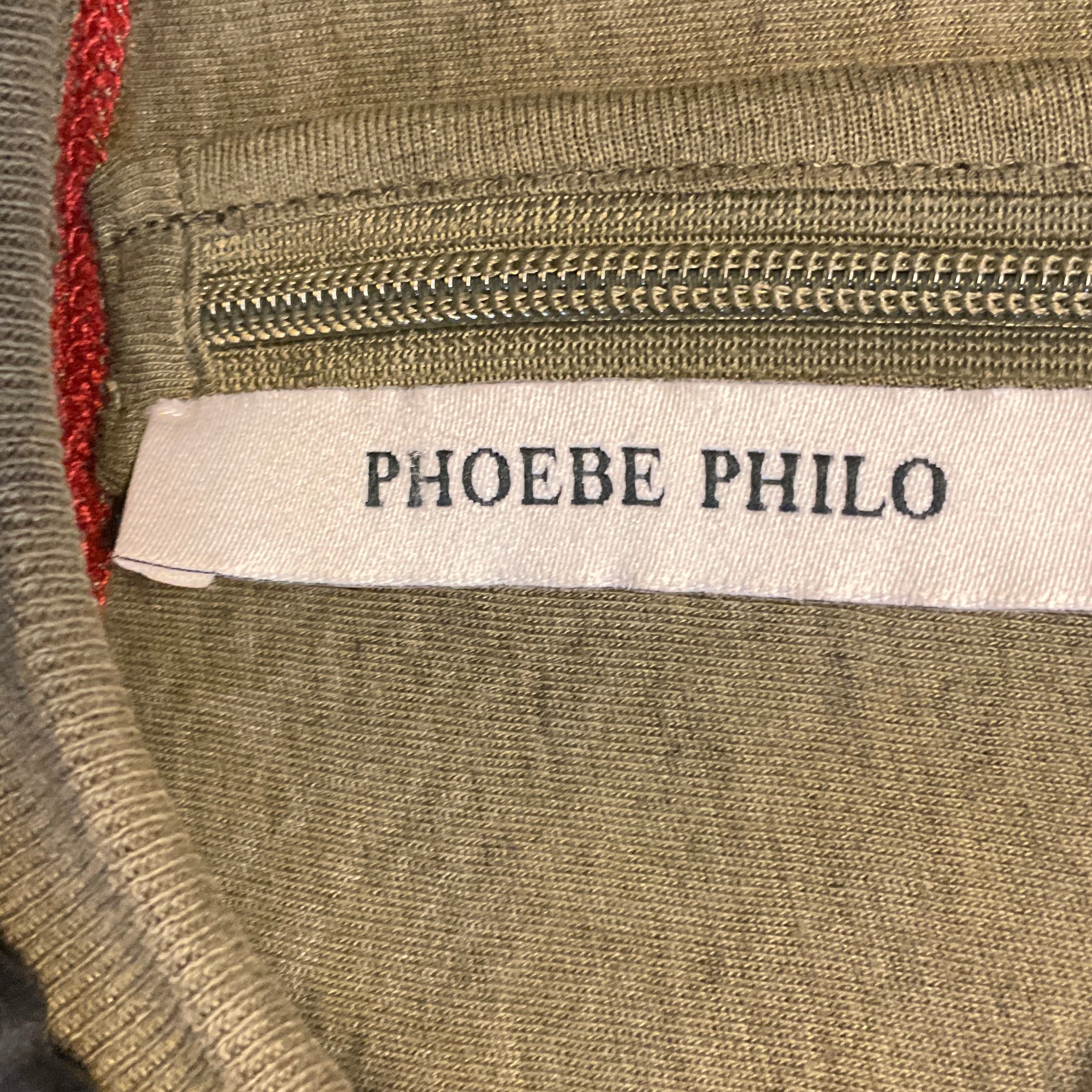 Phoebe Philo Olive Green / Orange / Ivory Tubular Block Knit Sweater