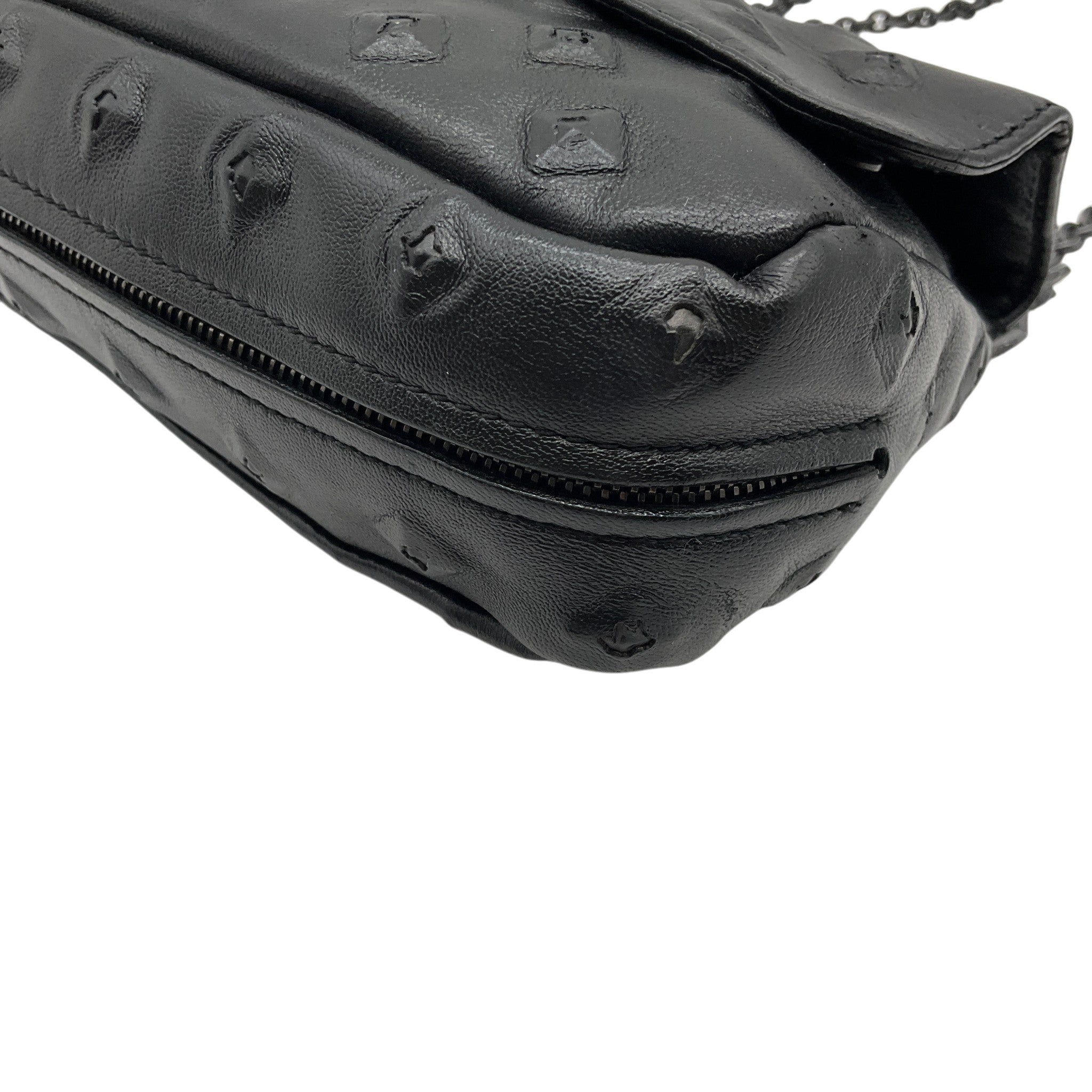 Bottega Veneta Small Black Leather Crossbody Bag with Studs