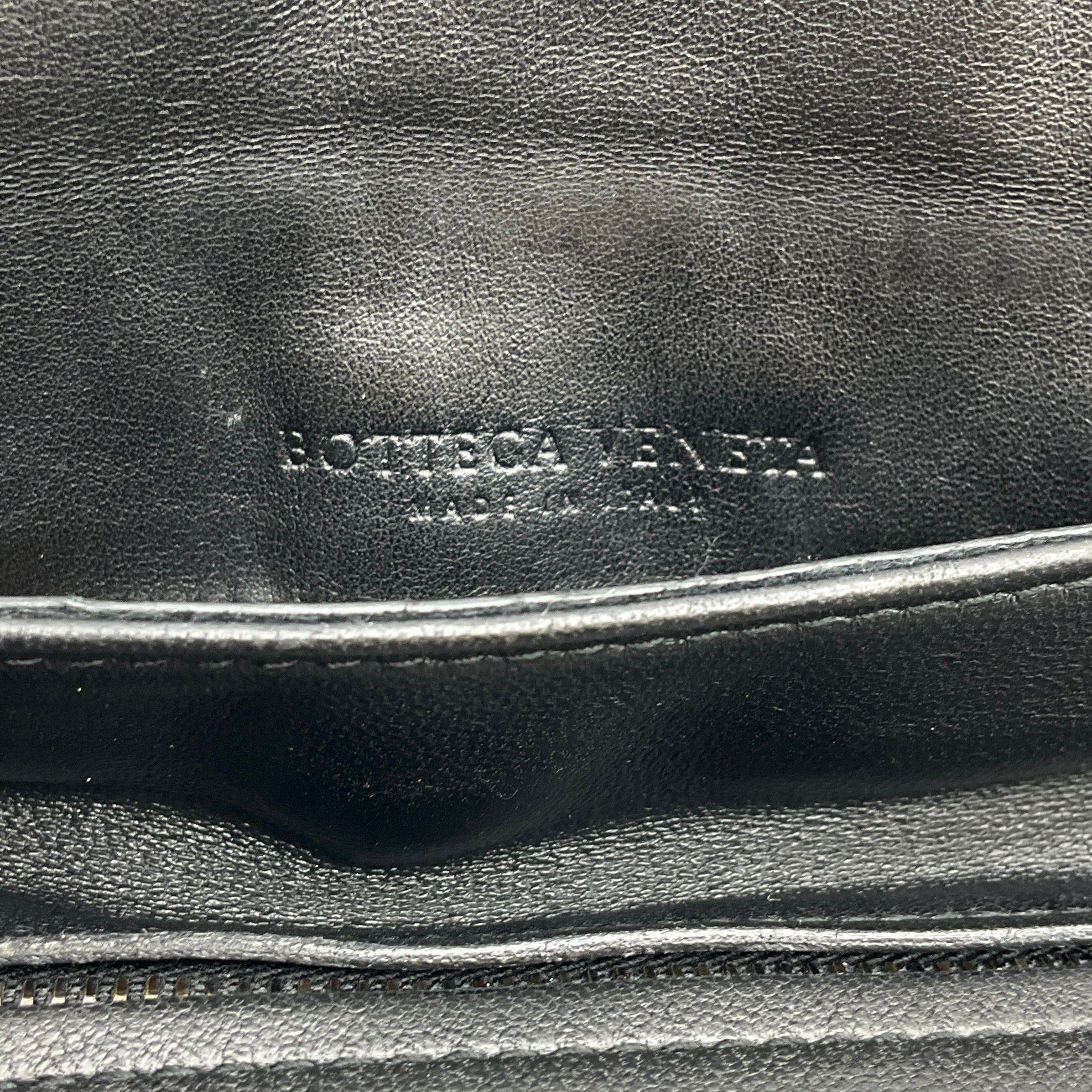 Bottega Veneta Small Black Leather Crossbody Bag with Studs