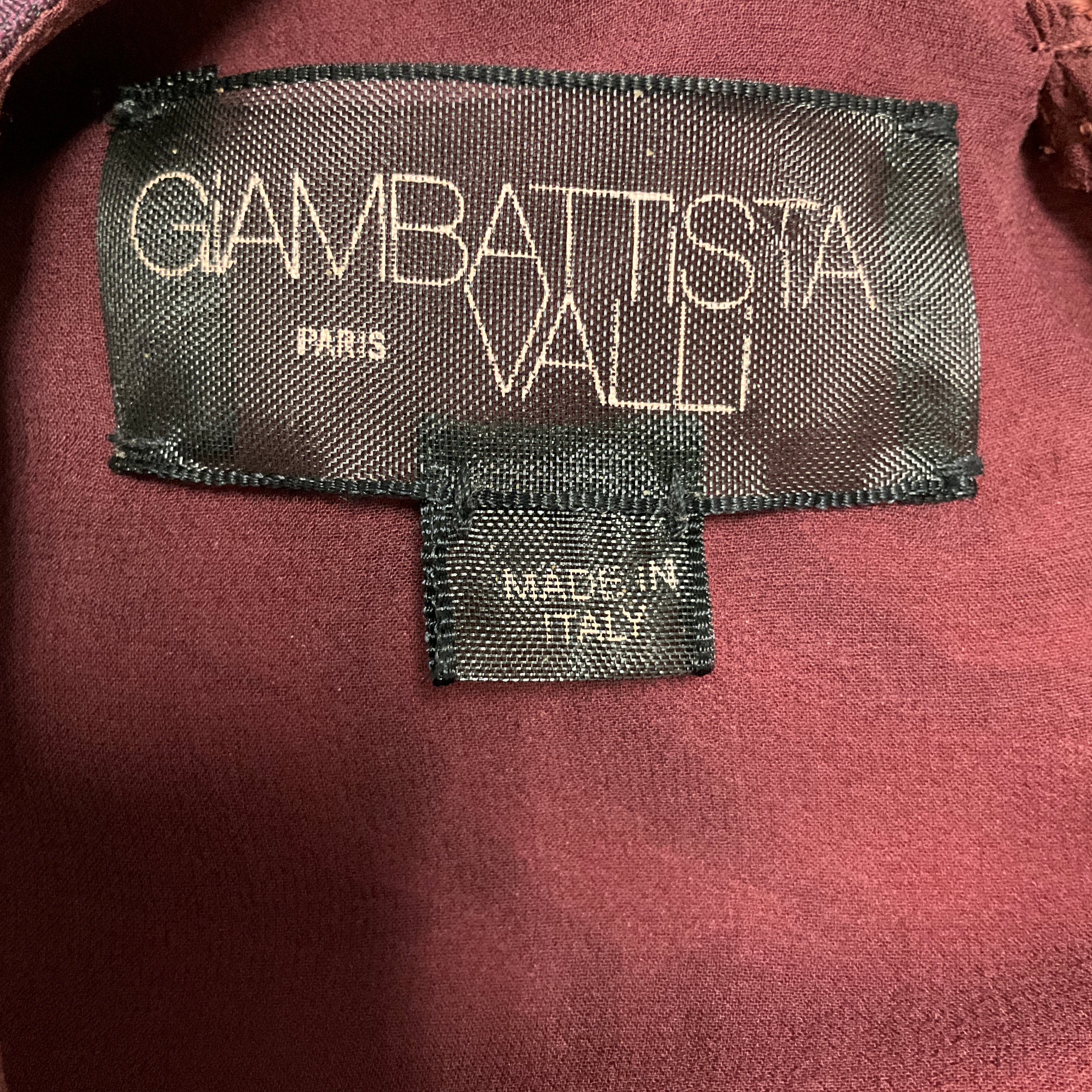 Giambattista Valli Dusty Pink / Burgundy Rose Jacquard Sleeveless A-Line Cocktail Dress