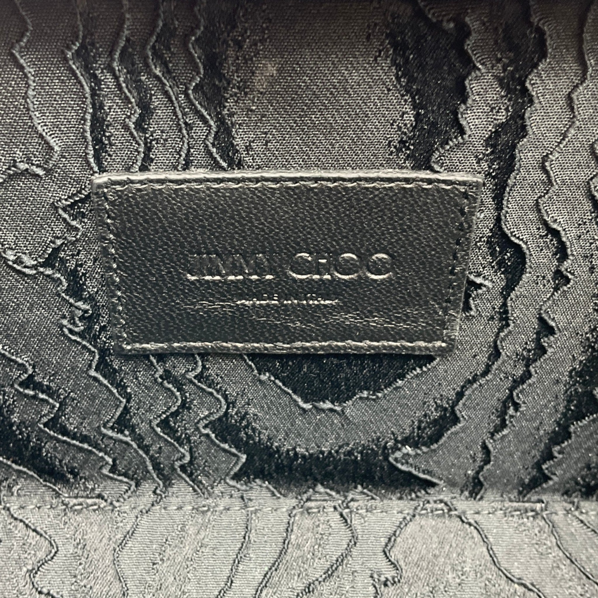 Jimmy Choo Black Devore Leopard Fabric Celeste Clutch with Cube Clasp
