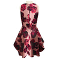 Load image into Gallery viewer, Giambattista Valli Dusty Pink / Burgundy Rose Jacquard Sleeveless A-Line Cocktail Dress
