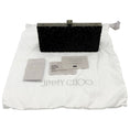 Load image into Gallery viewer, Jimmy Choo Black Devore Leopard Fabric Celeste Clutch with Cube Clasp

