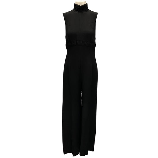 Emilia Wickstead Black Textured Pique Sleeveless Jumpsuit