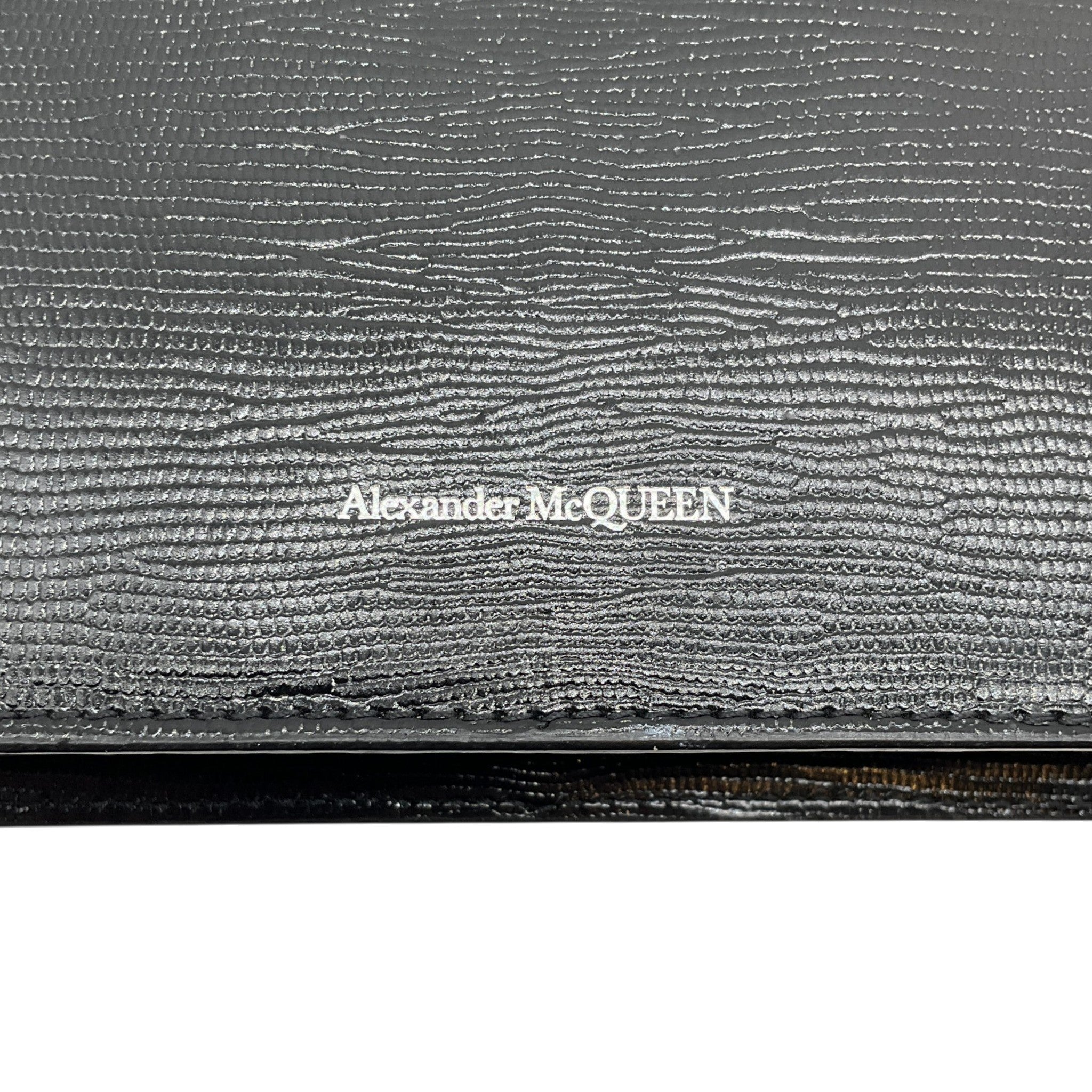 Alexander McQueen Black Lizard Embossed Small Skull Crossbody Bag