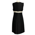 Load image into Gallery viewer, Giambattista Valli Black / Grey / Ivory Grosgrain Ribbon Trimmed Sleeveless Wool Midi Dress
