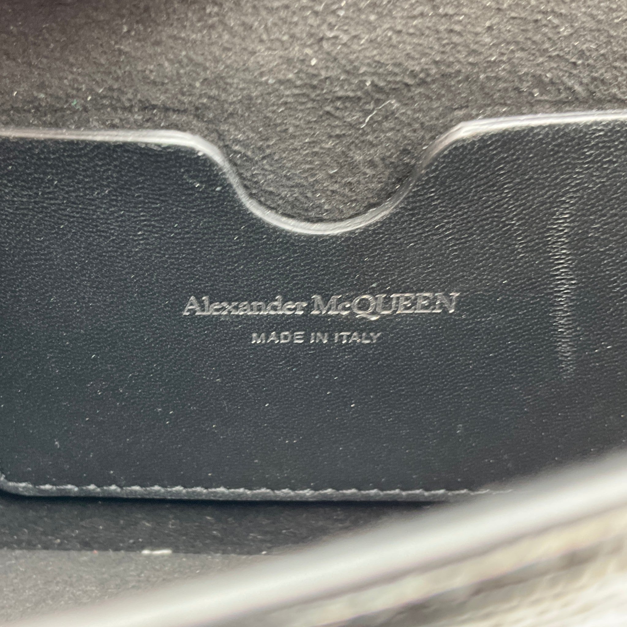 Alexander McQueen Black Lizard Embossed Small Skull Crossbody Bag