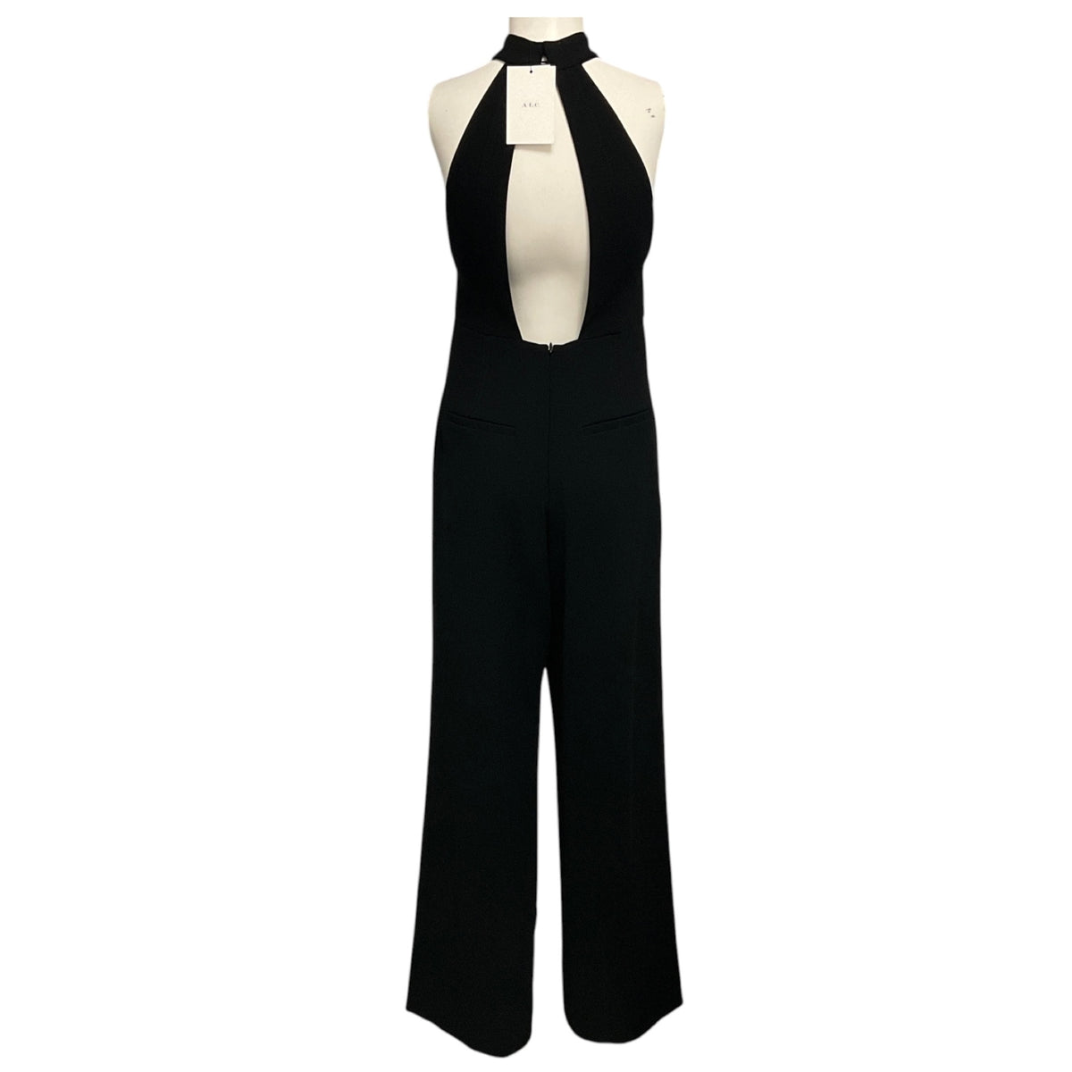 A.L.C. Black Lucie Cutout Detail Sleeveless Crepe Jumpsuit