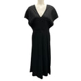 Load image into Gallery viewer, Vince Black Flutter Sleeved V-Neck Woven Midi Dress
