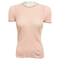 Load image into Gallery viewer, Chanel Light Pink 2017 Cruise Collection Paris-Cuba Short Sleeved Cotton Knit Top with Pointelle Detail
