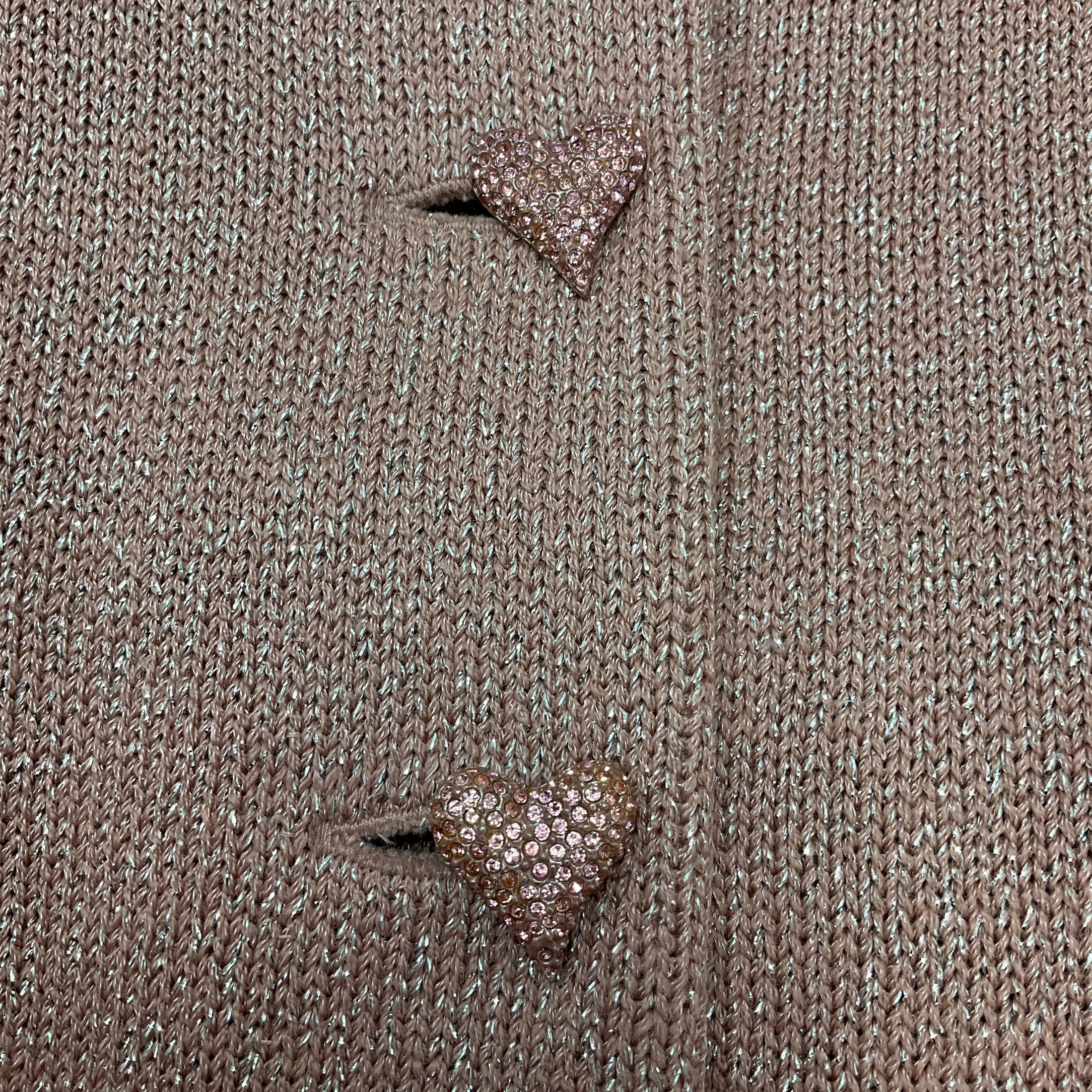 St. John Evening Vintage Pink Metallic Knit Jacket and Skirt Set