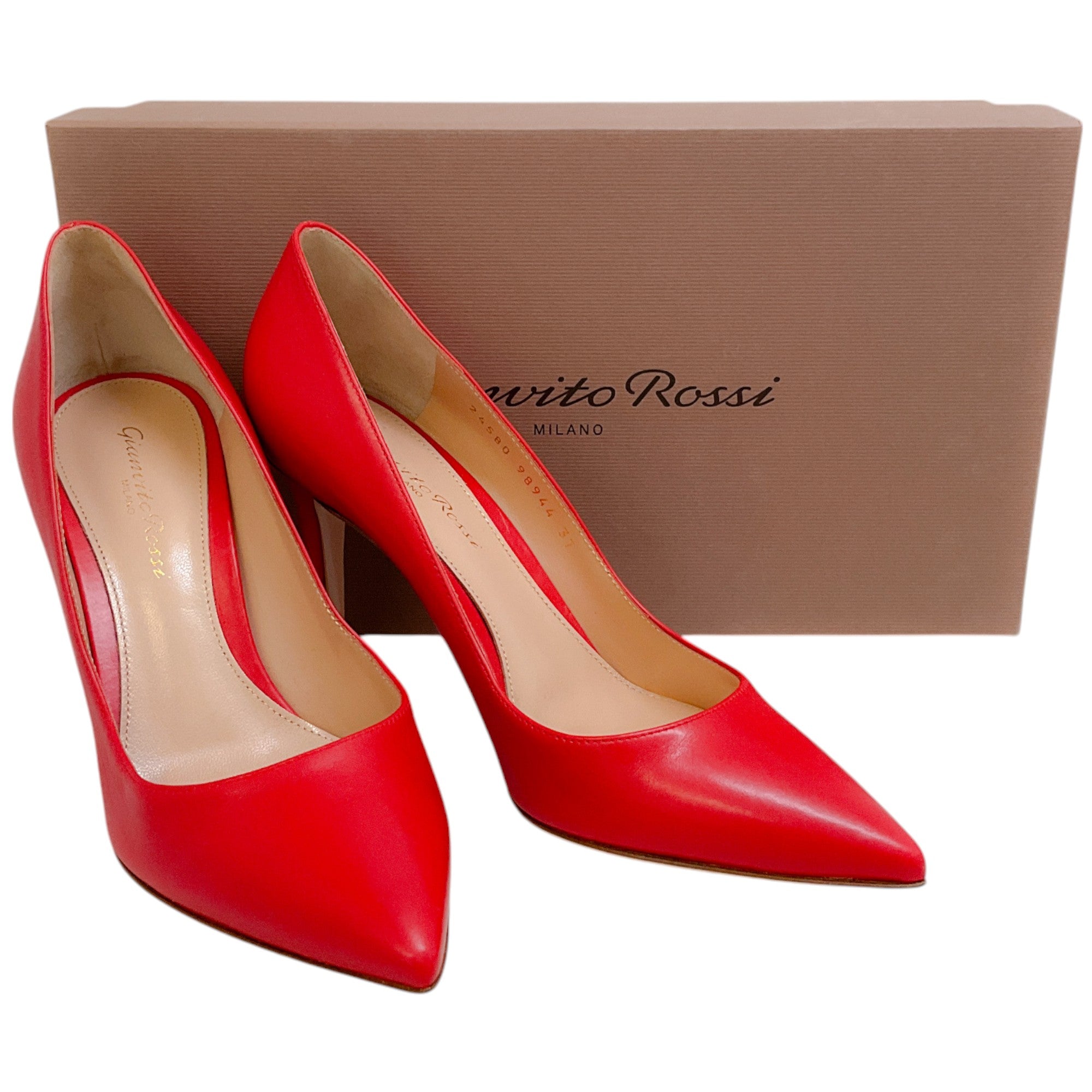 Gianvito Rossi Tabasco Red Leather Gianvito 85 Pumps