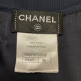 Load image into Gallery viewer, Chanel Navy Blue Ruffle Neck Cotton Top
