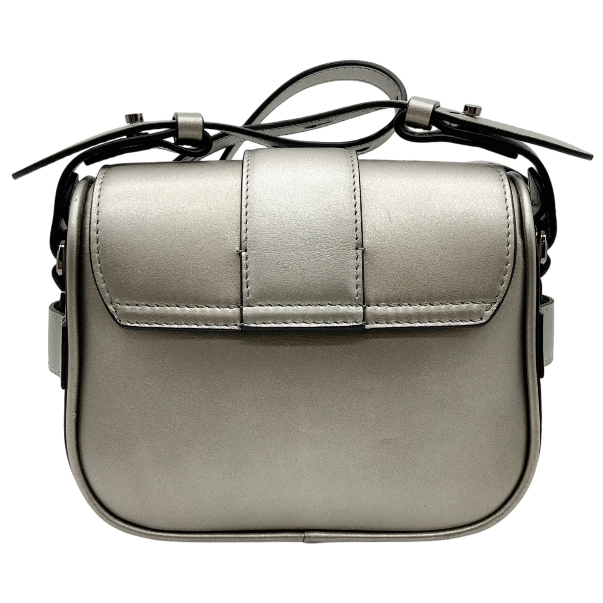 Brunello Cucinelli Champagne Grey Leather Crossbody Bag