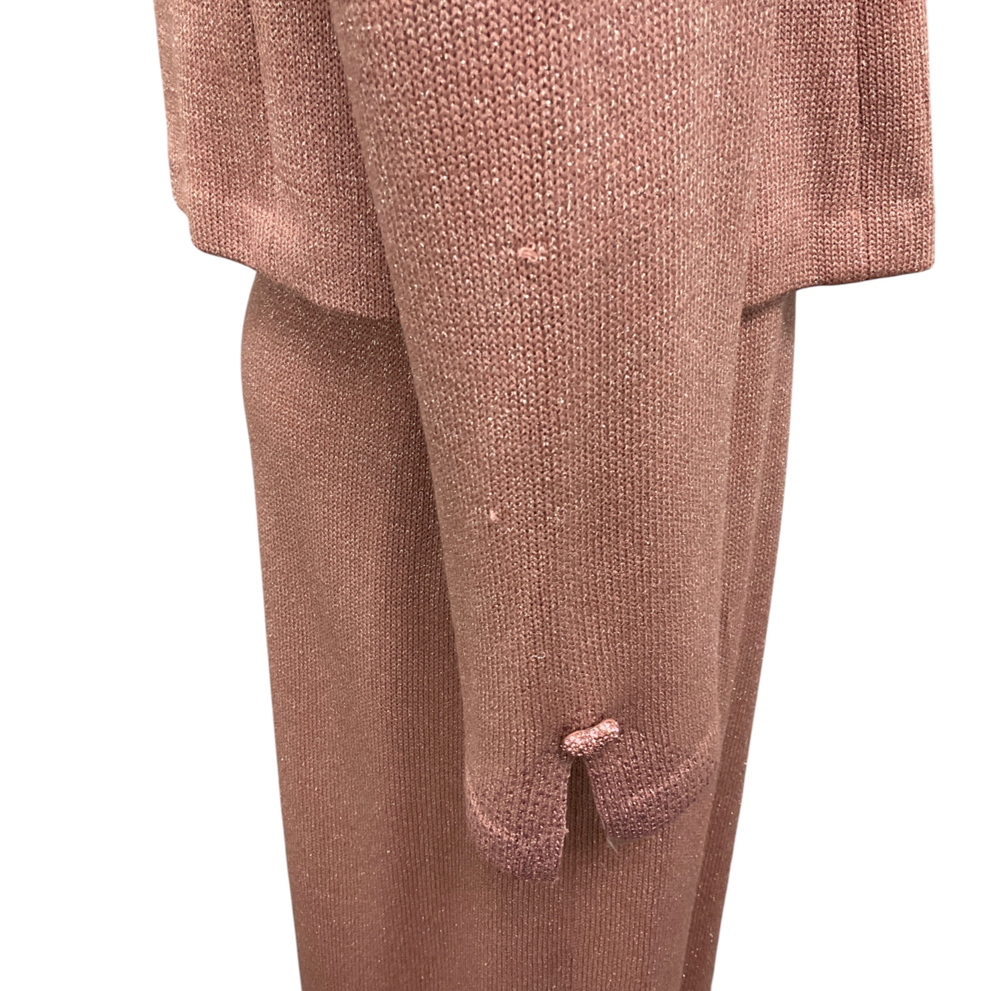 St. John Evening Vintage Pink Metallic Knit Jacket and Skirt Set