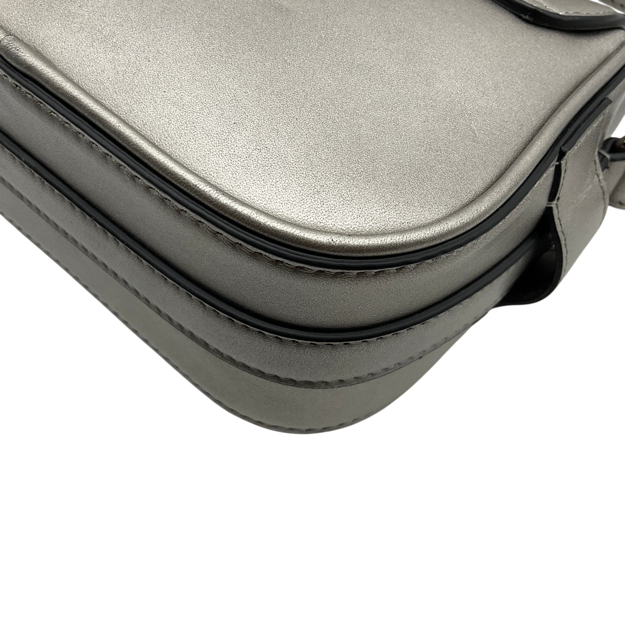 Brunello Cucinelli Champagne Grey Leather Crossbody Bag