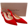 Load image into Gallery viewer, Gianvito Rossi Tabasco Red Suede Anna Slingback Pumps
